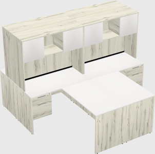 Quad l-shaped office desks