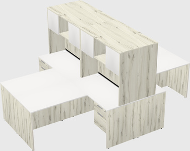 Quad l-shaped office desks
