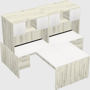 Quad l-shaped office desks