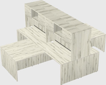 Quad l-shaped office desks