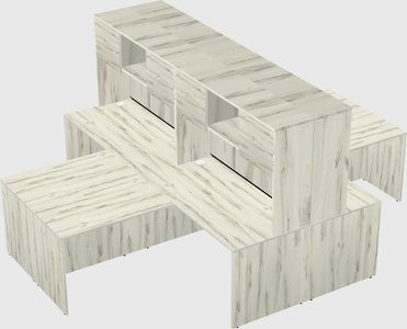 Quad l-shaped office desks
