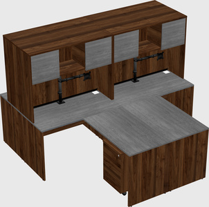 Quad l-shaped office desks