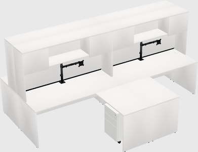 Quad l-shaped office desks