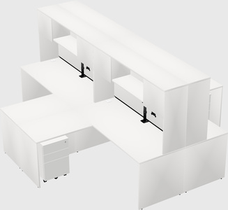 Quad l-shaped office desks