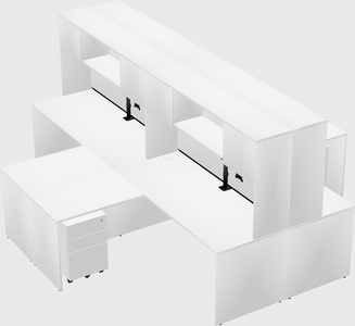 Quad l-shaped office desks