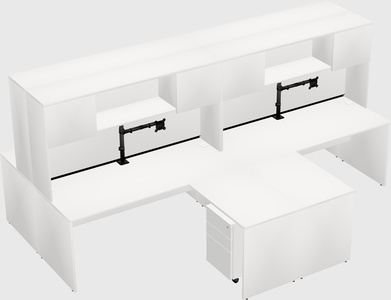 Quad l-shaped office desks
