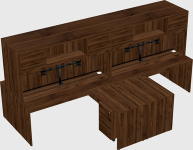 Quad l-shaped office desks