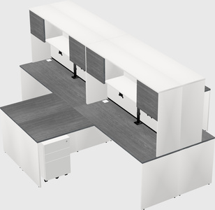 Quad l-shaped office desks