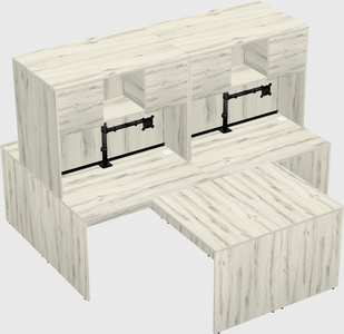 Quad l-shaped office desks