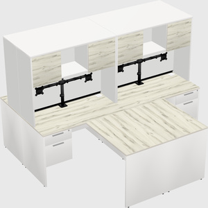 Quad l-shaped office desks