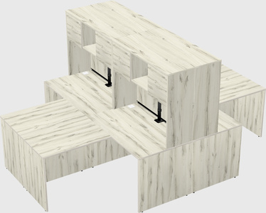 Quad l-shaped office desks