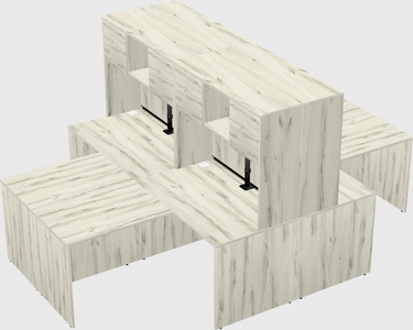 Quad l-shaped office desks