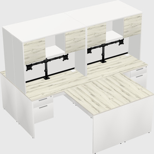 Quad l-shaped office desks