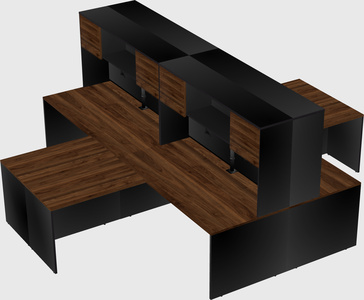 Quad l-shaped office desks