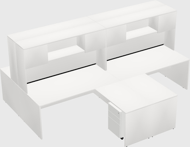 Quad l-shaped office desks
