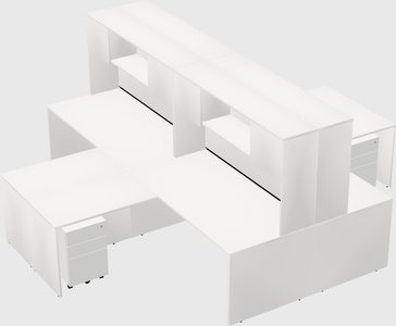 Quad l-shaped office desks