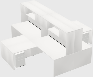 Quad l-shaped office desks