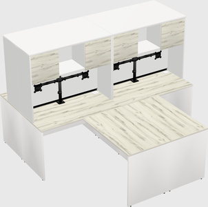 Quad l-shaped office desks
