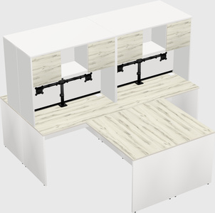 Quad l-shaped office desks