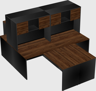 Quad l-shaped office desks
