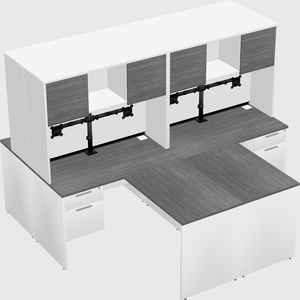 Quad l-shaped office desks