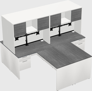 Quad l-shaped office desks