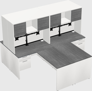 Quad l-shaped office desks