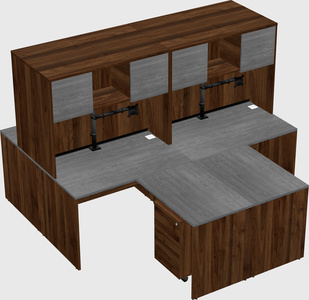 Quad l-shaped office desks