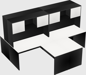 Quad l-shaped office desks