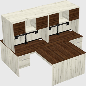 Quad l-shaped office desks