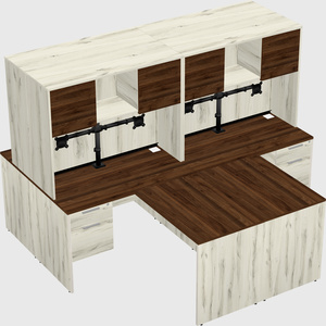Quad l-shaped office desks