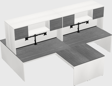 Quad l-shaped office desks