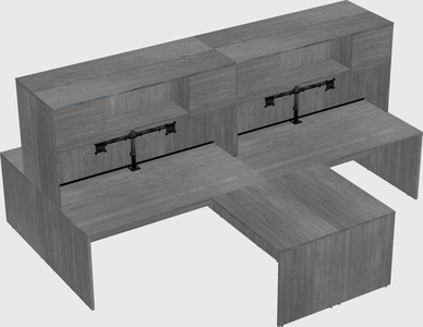 Quad l-shaped office desks
