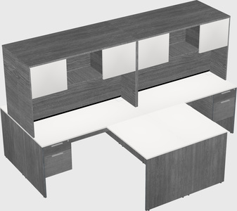 Quad l-shaped office desks
