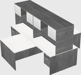 Quad l-shaped office desks