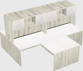 Quad l-shaped office desks
