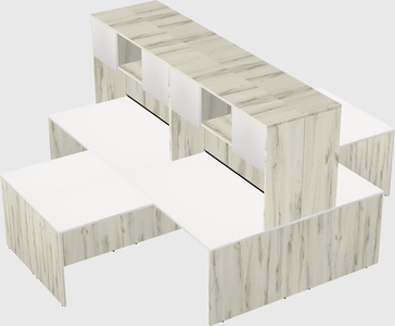 Quad l-shaped office desks