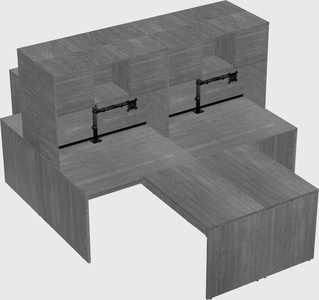 Quad l-shaped office desks