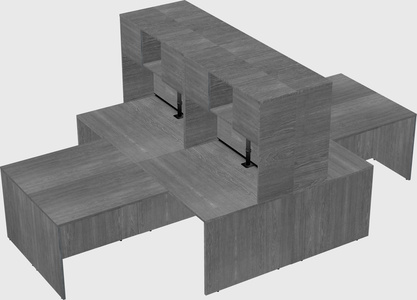 Quad l-shaped office desks