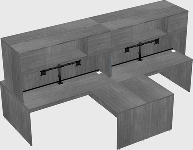 Quad l-shaped office desks