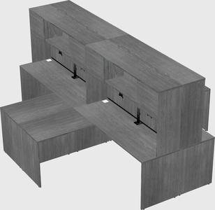 Quad l-shaped office desks
