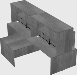Quad l-shaped office desks