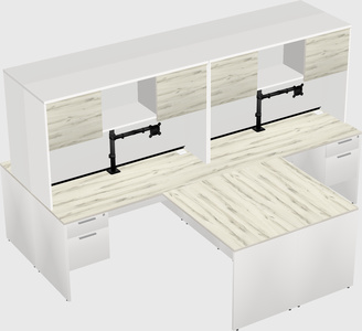 Quad l-shaped office desks
