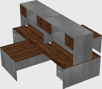 Quad l-shaped office desks