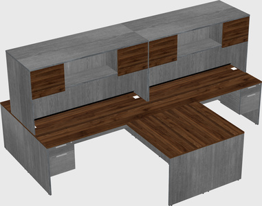 Quad l-shaped office desks