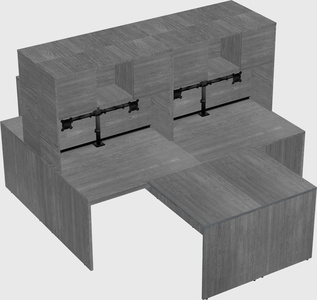 Quad l-shaped office desks