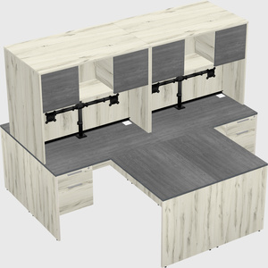 Quad l-shaped office desks