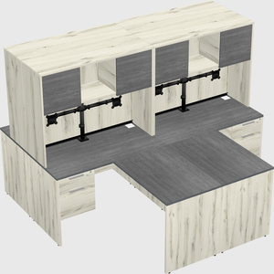 Quad l-shaped office desks