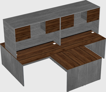 Quad l-shaped office desks