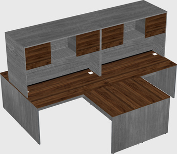 Quad l-shaped office desks
